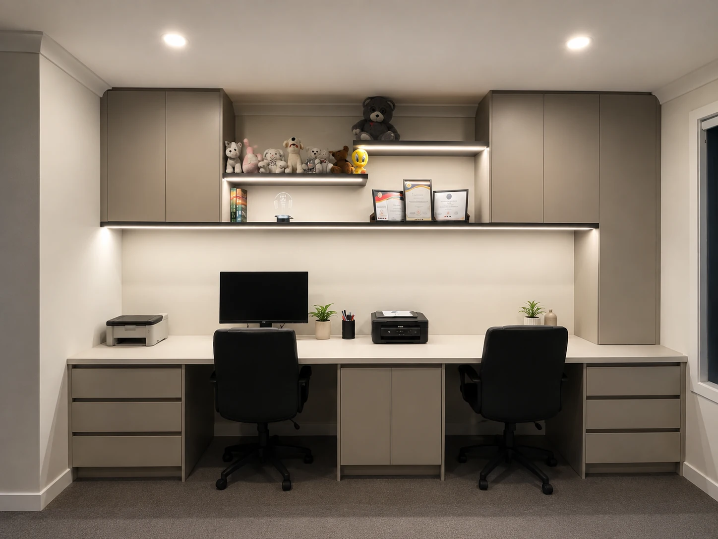 Home office cabinetry wall