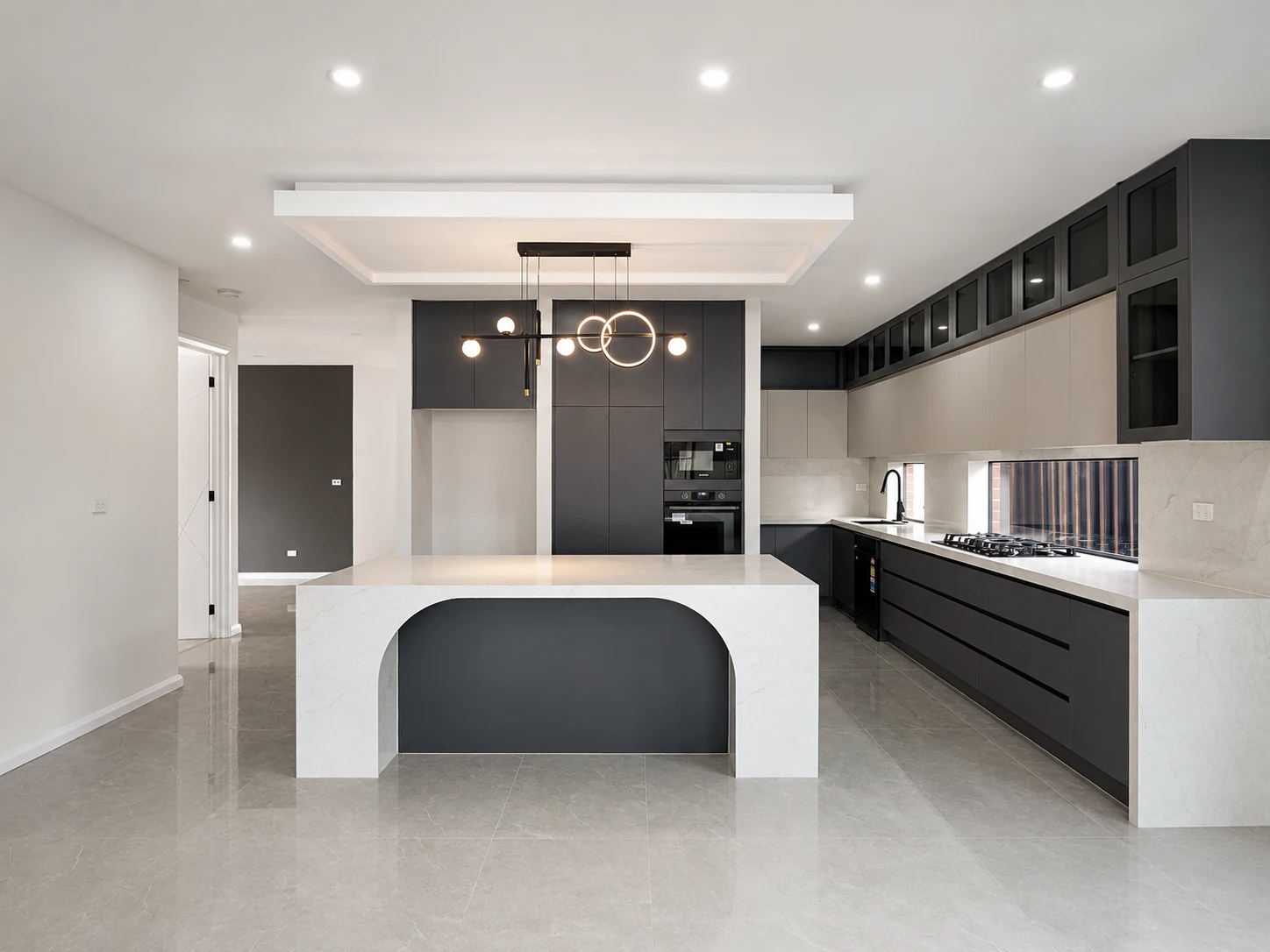 Modern kitchen island and cabinetry