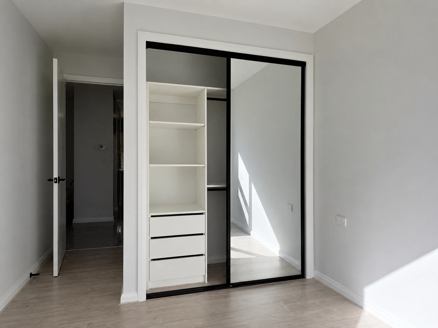Sliding wardrobe mirror doors